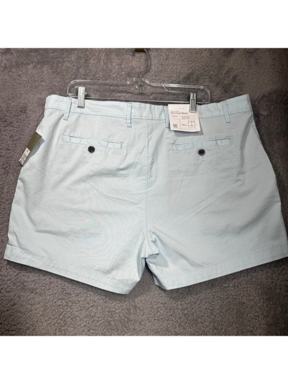 Goodfellow & Co Every Wear Shorts Mens 38 Light Blue Flat Front 5" Inseam Cotton - Picture 5 of 8